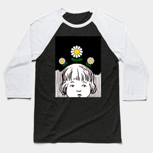 little girl with daisies Baseball T-Shirt